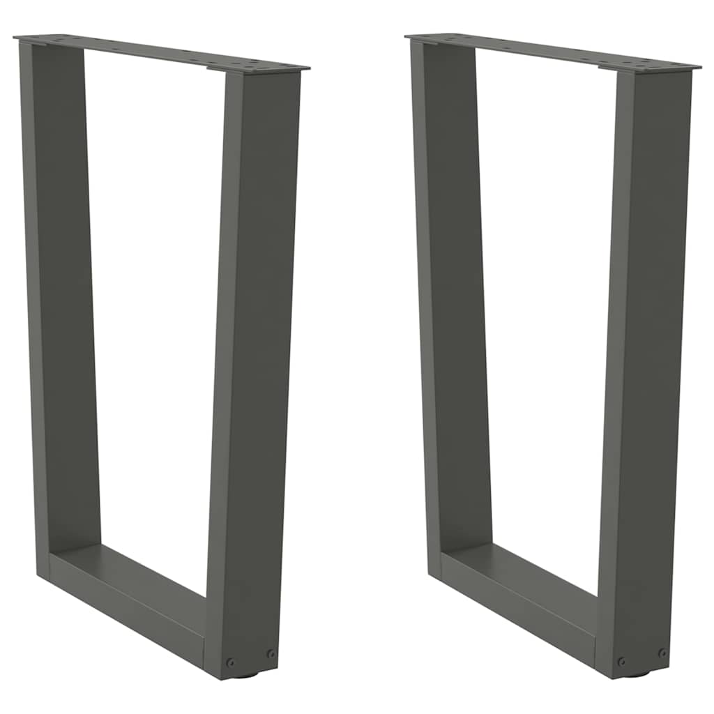 vidaXL Pieds de table à manger en V 2 pcs Anthracite 70x(72-73,3) cm Acier
