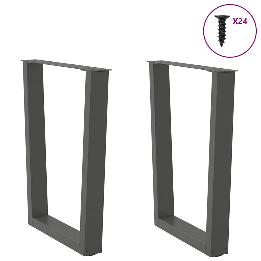 vidaXL Pieds de table à manger en V 2 pcs Anthracite 70x(72-73,3) cm Acier