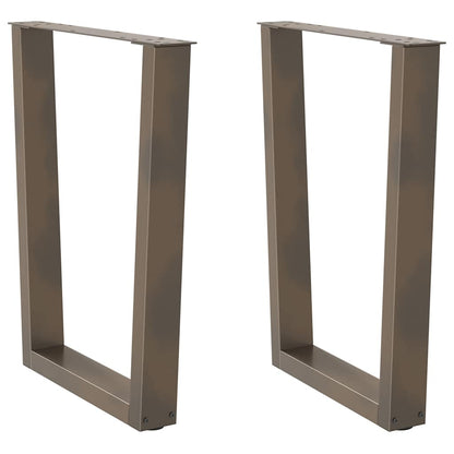 vidaXL Esstisch Beine V-Form 2 Stück Naturstahl 70x(72-73,3) cm Stahl