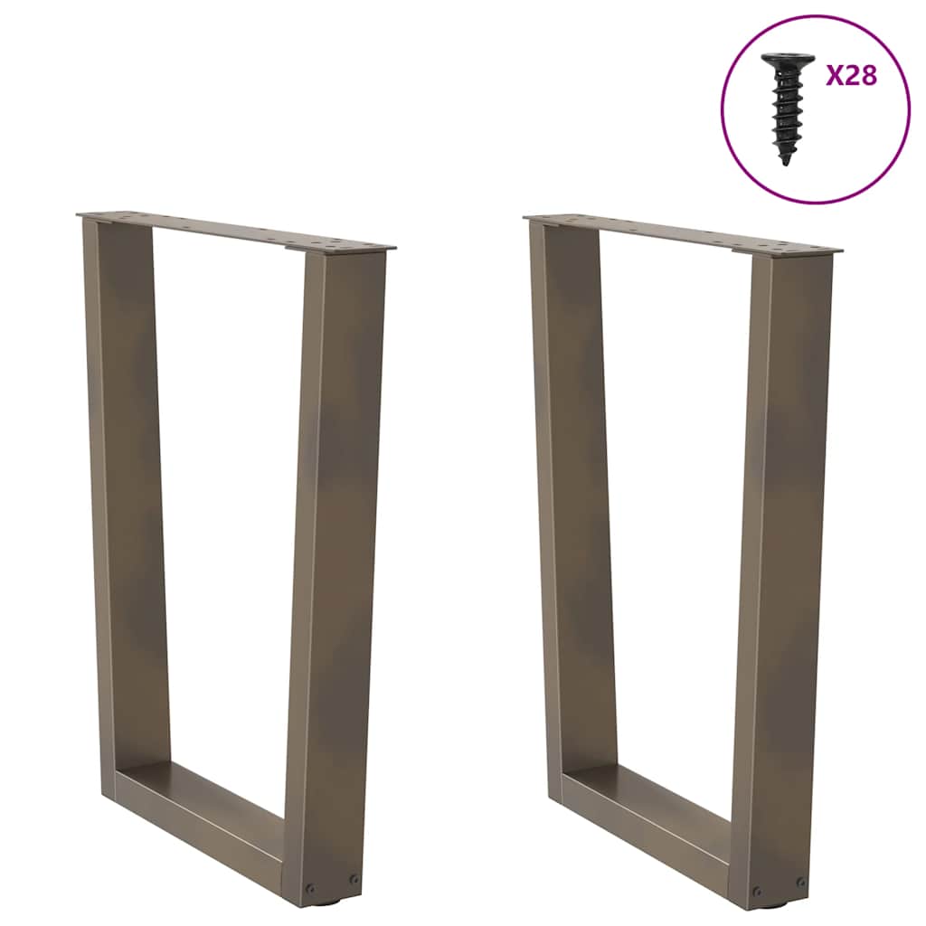 vidaXL Esstisch Beine V-Form 2 Stück Naturstahl 70x(72-73,3) cm Stahl