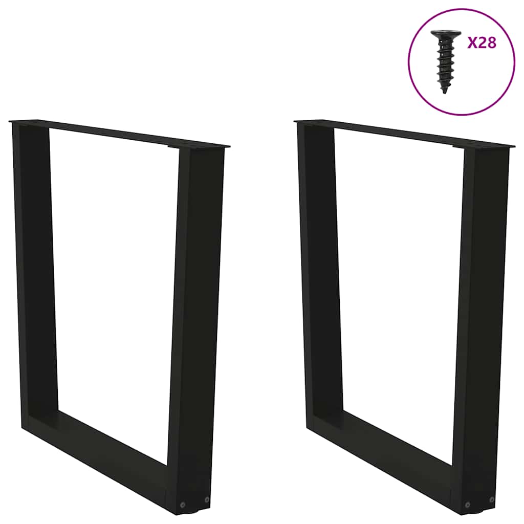 vidaXL Esstischbeine V-Form 2 Stück Schwarz 80x(72-73,3) cm Stahl