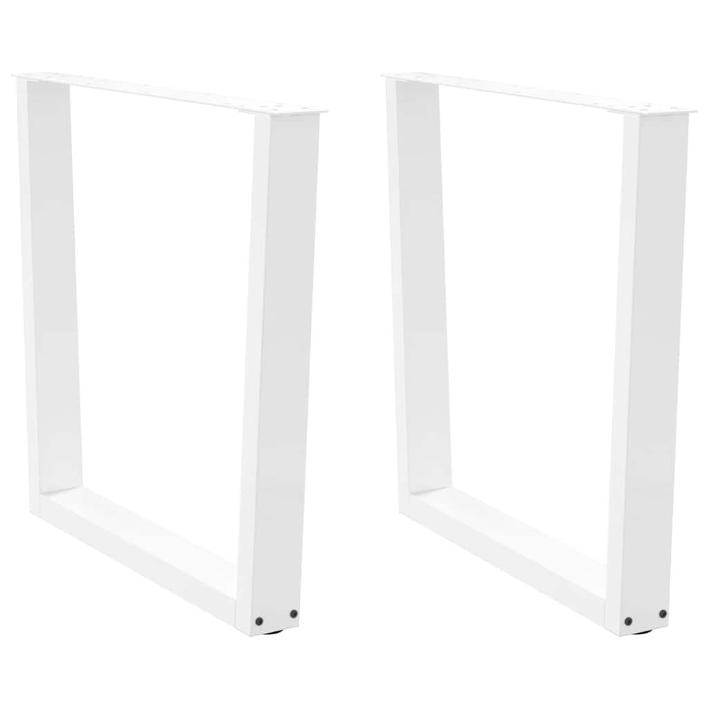 vidaXL Esstisch Beine V-Form 2 Stück Weiß 80x(72-73,3) cm Stahl