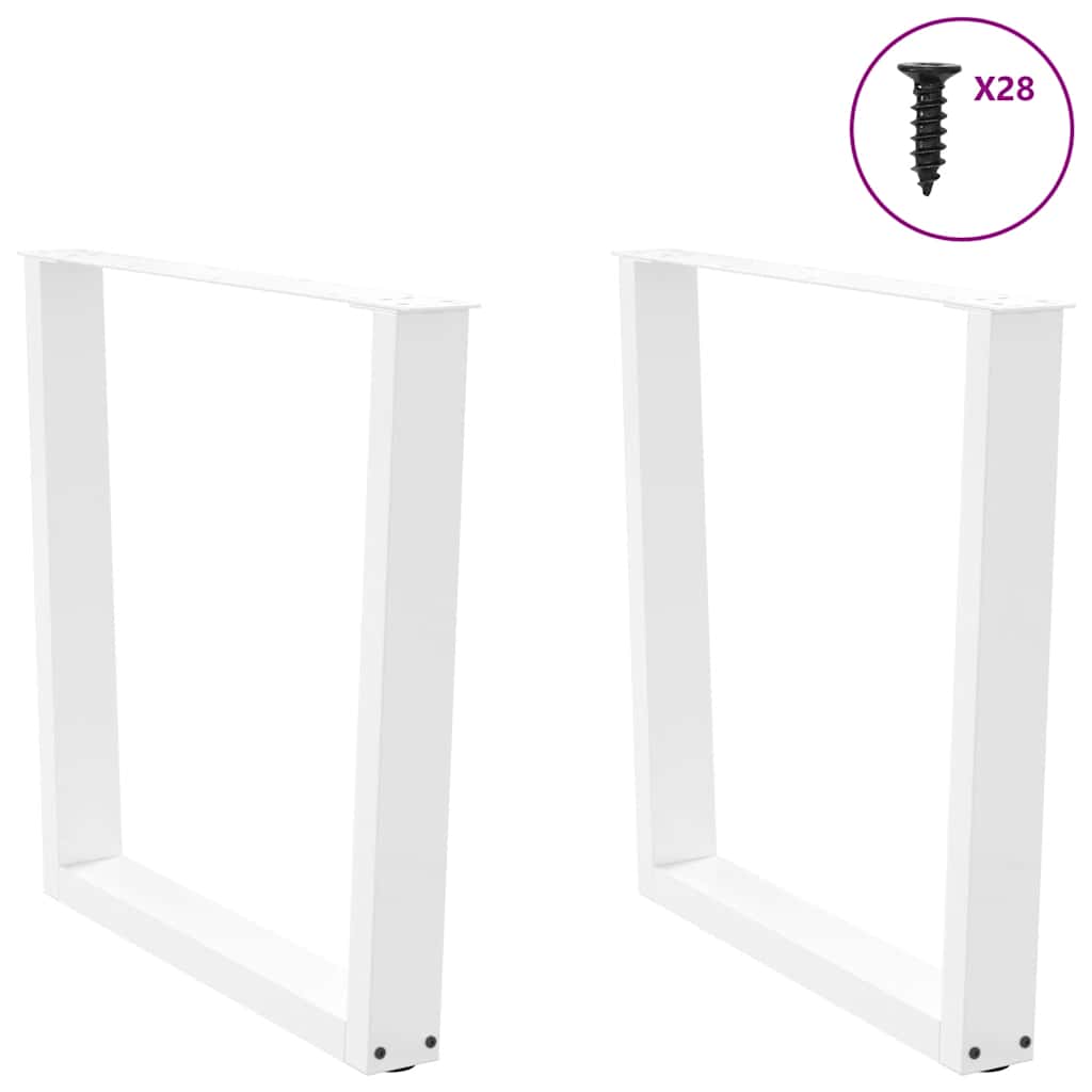 vidaXL Esstisch Beine V-Form 2 Stück Weiß 80x(72-73,3) cm Stahl