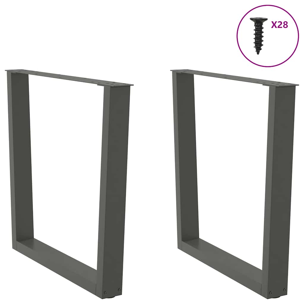 vidaXL Esstisch Beine V-Form 2 Stück Anthrazit 80x(72-73,3) cm Stahl