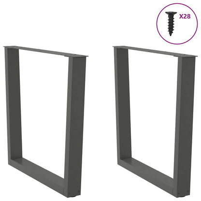 vidaXL Esstisch Beine V-Form 2 Stück Anthrazit 80x(72-73,3) cm Stahl