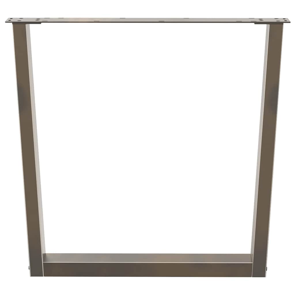 Esstischbeine V-Form 2 Stück Naturstahl 80x(72-73,3) cm Stahl