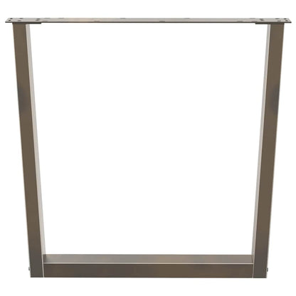 Esstischbeine V-Form 2 Stück Naturstahl 80x(72-73,3) cm Stahl