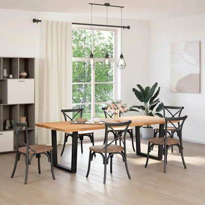 vidaXL Esstisch Beine V-Form 2 Stück Schwarz 90x(72-73,3) cm Stahl