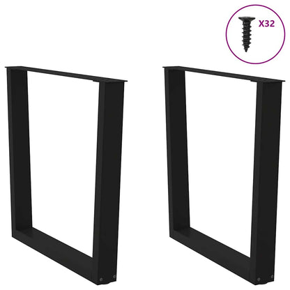 vidaXL Esstisch Beine V-Form 2 Stück Schwarz 90x(72-73,3) cm Stahl