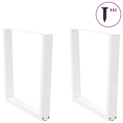 vidaXL Esstischbeine V-Form 2 Stück Weiß 90x(72-73,3) cm Stahl