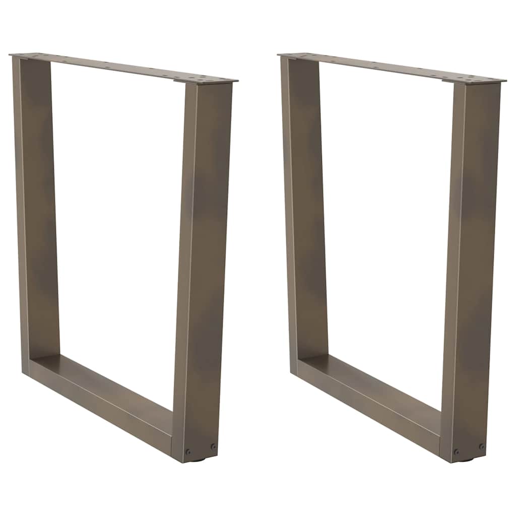 vidaXL Esstisch Beine V-Form 2 Stück Naturstahl 90x(72-73,3) cm Stahl