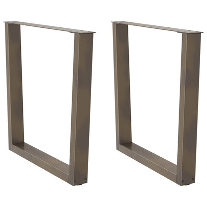 vidaXL Esstisch Beine V-Form 2 Stück Naturstahl 90x(72-73,3) cm Stahl