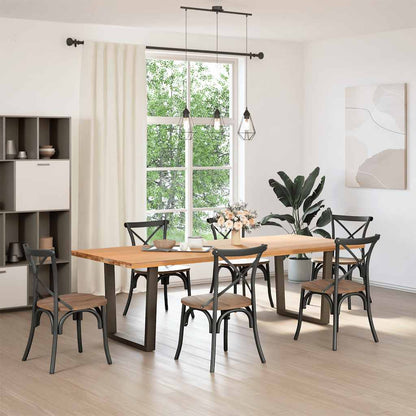 vidaXL Esstisch Beine V-Form 2 Stück Naturstahl 90x(72-73,3) cm Stahl