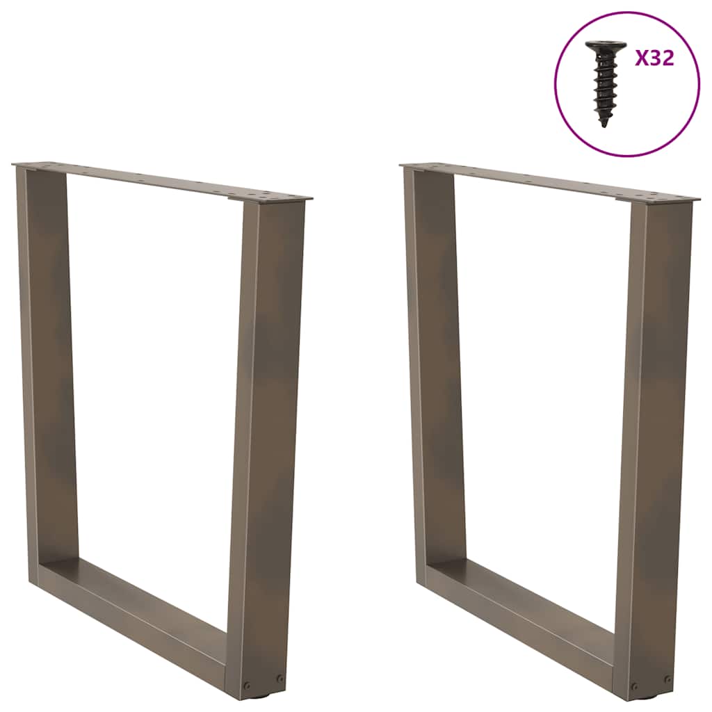 vidaXL Esstisch Beine V-Form 2 Stück Naturstahl 90x(72-73,3) cm Stahl