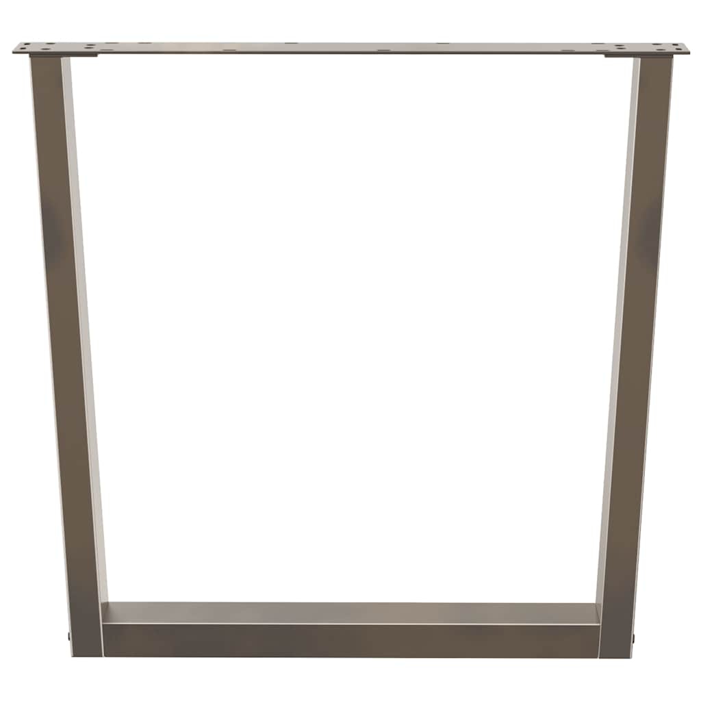 vidaXL Esstisch Beine V-Form 2 Stück Naturstahl 90x(72-73,3) cm Stahl