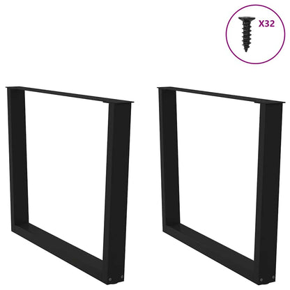 vidaXL Esstisch Beine V-Form 2 Stück Schwarz 100x(72-73,3) cm Stahl