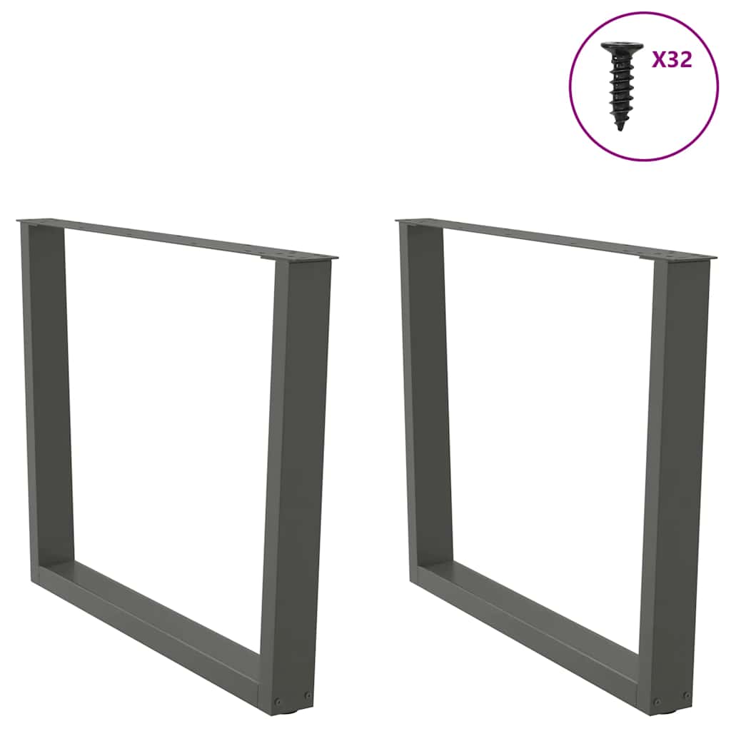 vidaXL Esstisch Beine V-Form 2 Stück Anthrazit 100x(72-73,3) cm Stahl