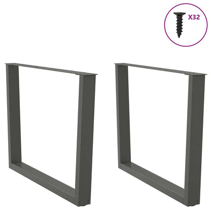 vidaXL Esstisch Beine V-Form 2 Stück Anthrazit 100x(72-73,3) cm Stahl
