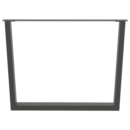vidaXL Esstisch Beine V-Form 2 Stück Anthrazit 100x(72-73,3) cm Stahl