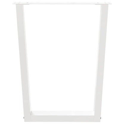 vidaXL Esstisch Beine V-Form 3 Stück Weiß 70x(72-73,3) cm Stahl