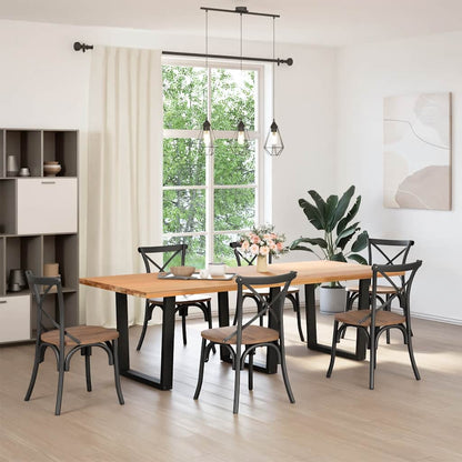 vidaXL Esstisch Beine V-Form 3 Stück Schwarz 80x(72-73,3) cm Stahl