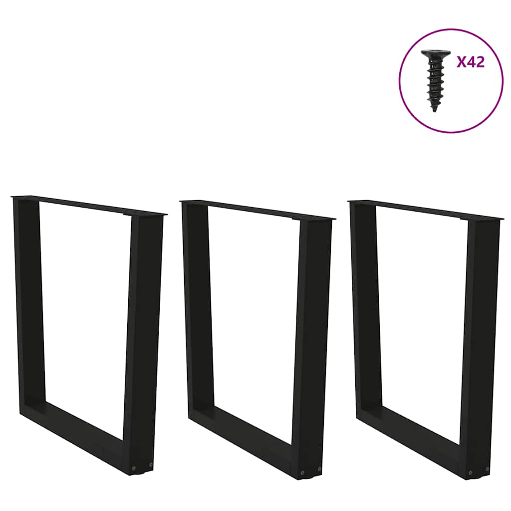 vidaXL Esstisch Beine V-Form 3 Stück Schwarz 80x(72-73,3) cm Stahl
