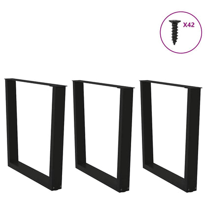 vidaXL Esstisch Beine V-Form 3 Stück Schwarz 80x(72-73,3) cm Stahl