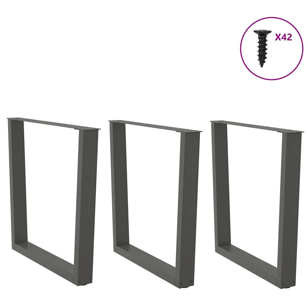 vidaXL Esstisch Beine V-Form 3 Stück Anthrazit 90x(72-73,3) cm Stahl