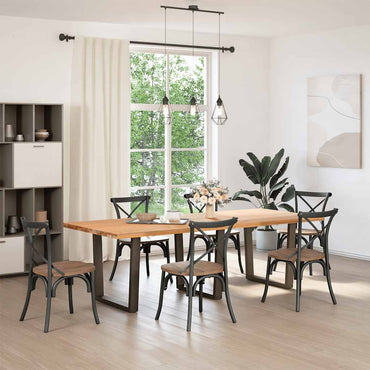 vidaXL Esstisch Beine V-Form 3 Stück Naturstahl 90x(72-73,3) cm Stahl