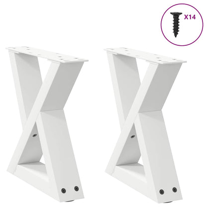 vidaXL Couchtischbeine 2 Stk. Weiß 30x(30-31,3) cm Stahl
