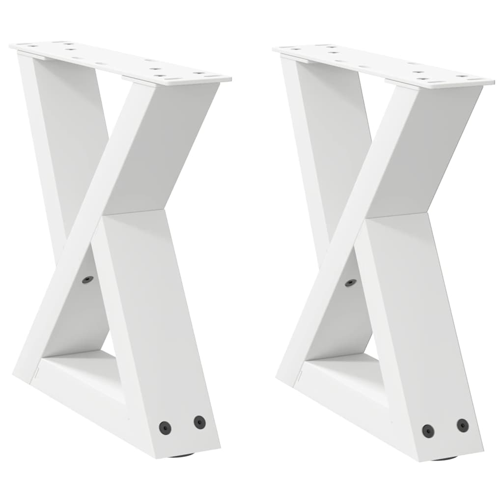 vidaXL Couchtischbeine 2 Stk. Weiß 30x(30-31,3) cm Stahl