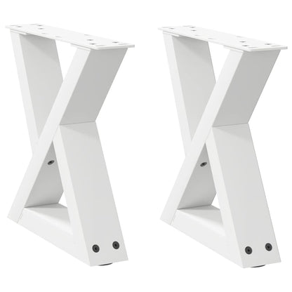 vidaXL Couchtischbeine 2 Stk. Weiß 30x(30-31,3) cm Stahl