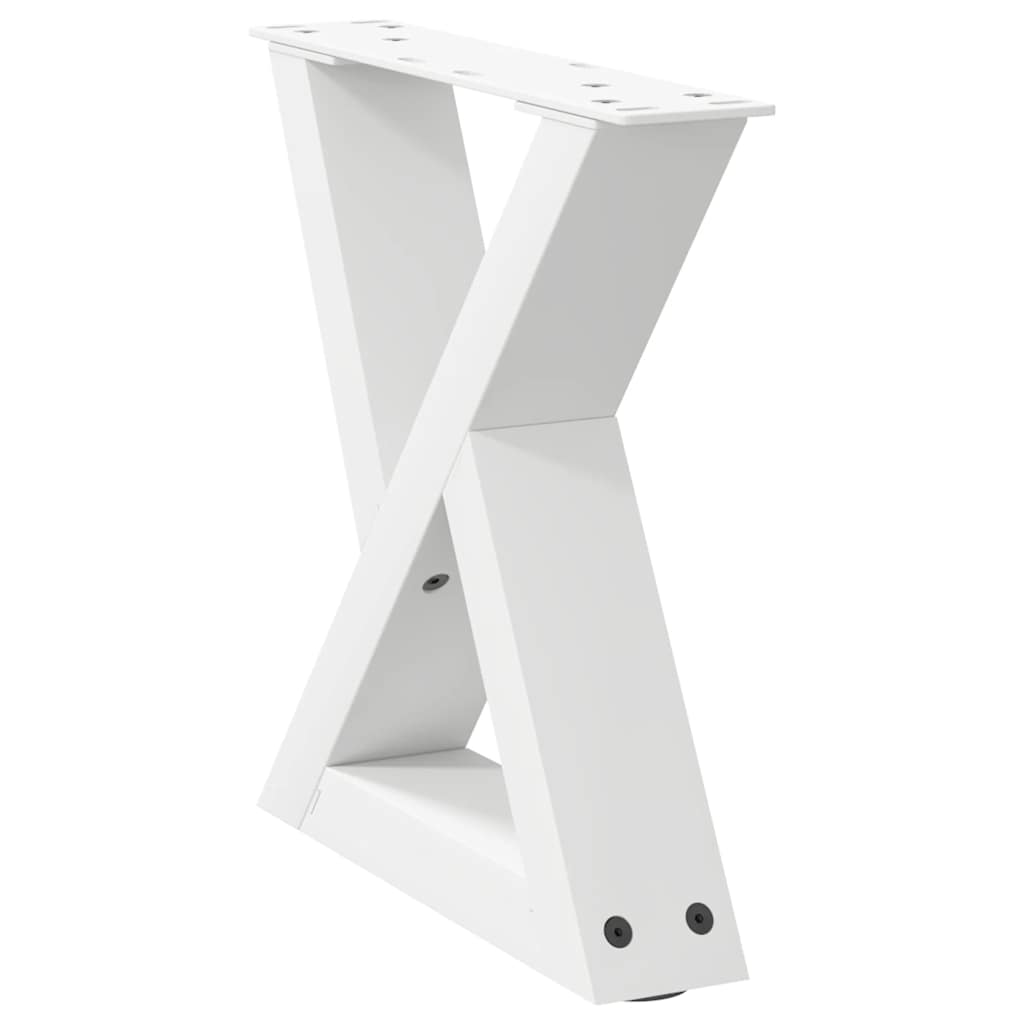 vidaXL Couchtischbeine 2 Stk. Weiß 30x(30-31,3) cm Stahl