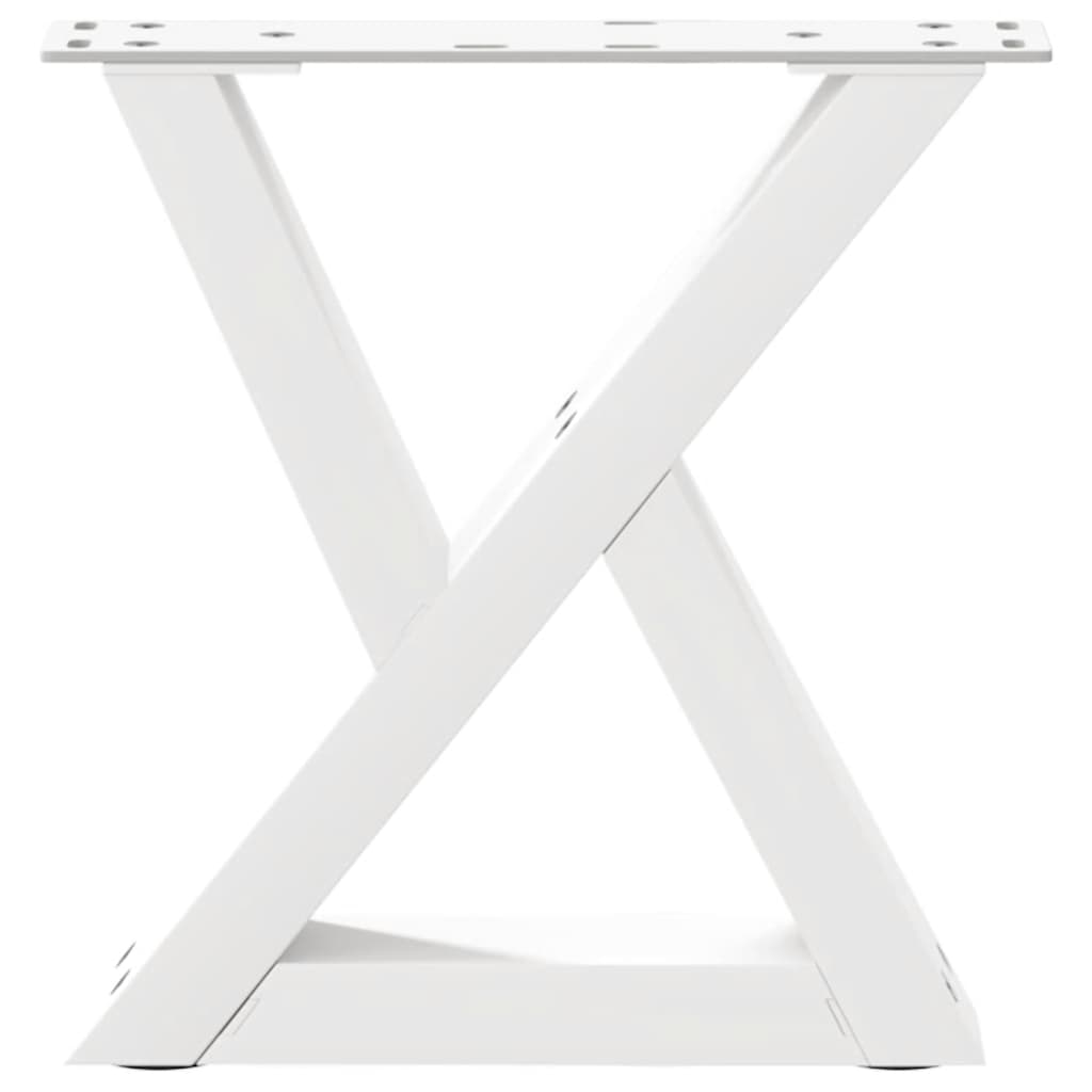 vidaXL Couchtischbeine 2 Stk. Weiß 30x(30-31,3) cm Stahl
