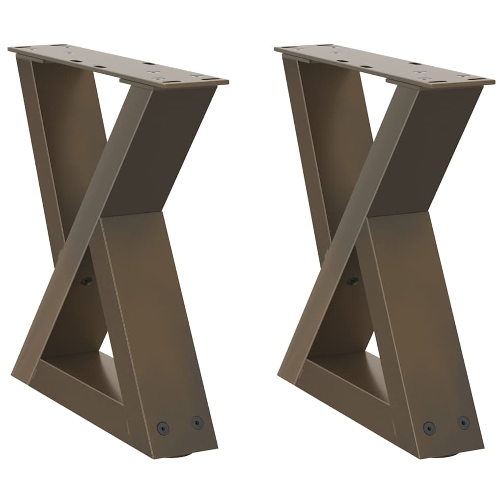 vidaXL Couchtischbeine 2 Stk. Naturstahl 30x(30-31,3) cm Stahl