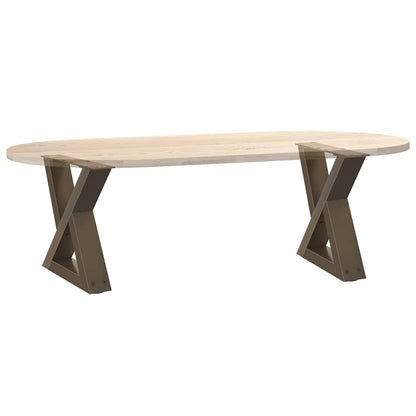 vidaXL Couchtischbeine 2 Stk. Naturstahl 30x(30-31,3) cm Stahl