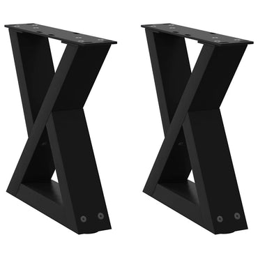 vidaXL Couchtischbeine 2 Stk. Schwarz 40x(30-31,3) cm Stahl