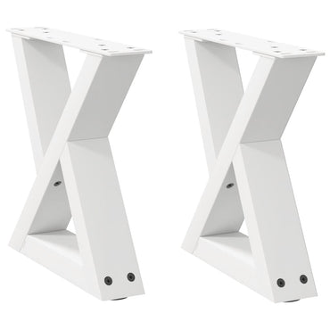 vidaXL Couchtischbeine 2 Stk. Weiß 40x(30-31,3) cm Stahl