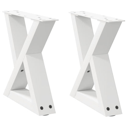 vidaXL Couchtischbeine 2 Stk. Weiß 40x(30-31,3) cm Stahl