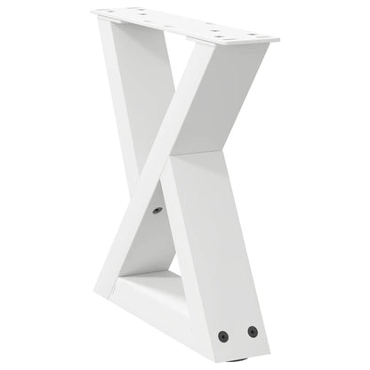 vidaXL Couchtischbeine 2 Stk. Weiß 40x(30-31,3) cm Stahl