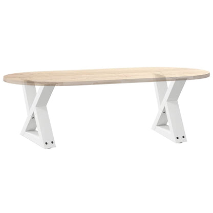 vidaXL Couchtischbeine 2 Stk. Weiß 40x(30-31,3) cm Stahl