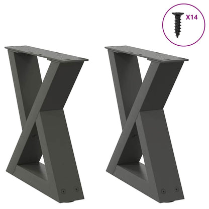vidaXL Couchtischbeine 2 Stk. Anthrazit 40x(30-31,3) cm Stahl