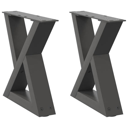 vidaXL Couchtischbeine 2 Stk. Anthrazit 40x(30-31,3) cm Stahl
