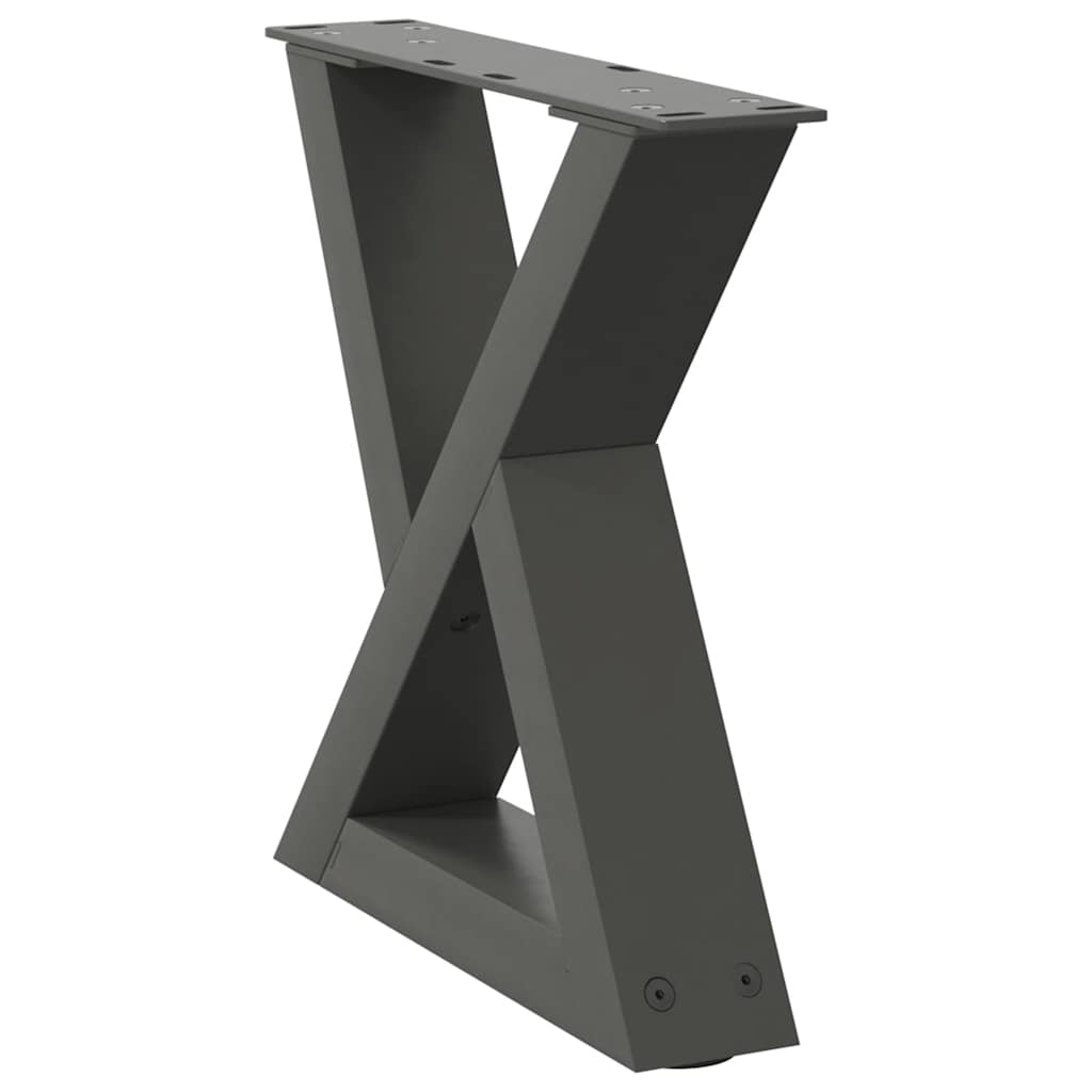 vidaXL Couchtischbeine 2 Stk. Anthrazit 40x(30-31,3) cm Stahl