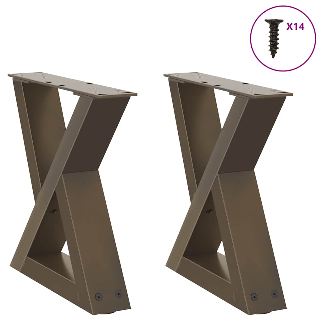 vidaXL Couchtischbeine 2 Stk. Naturstahl 40x(30-31,3) cm Stahl