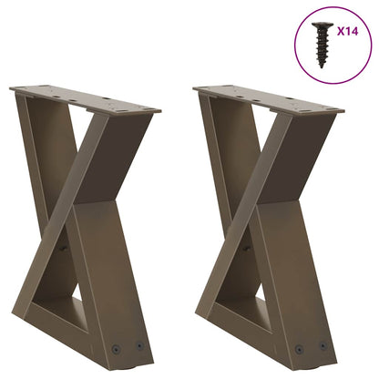 vidaXL Couchtischbeine 2 Stk. Naturstahl 40x(30-31,3) cm Stahl