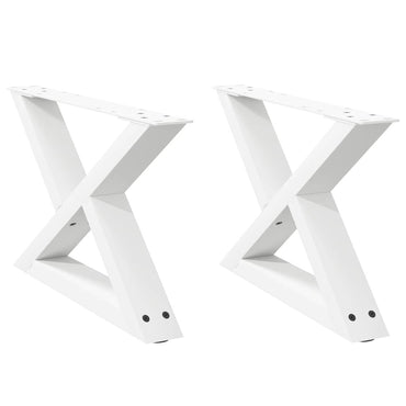 vidaXL Couchtischbeine 2 Stk. Weiß 50x(30-31,3) cm Stahl