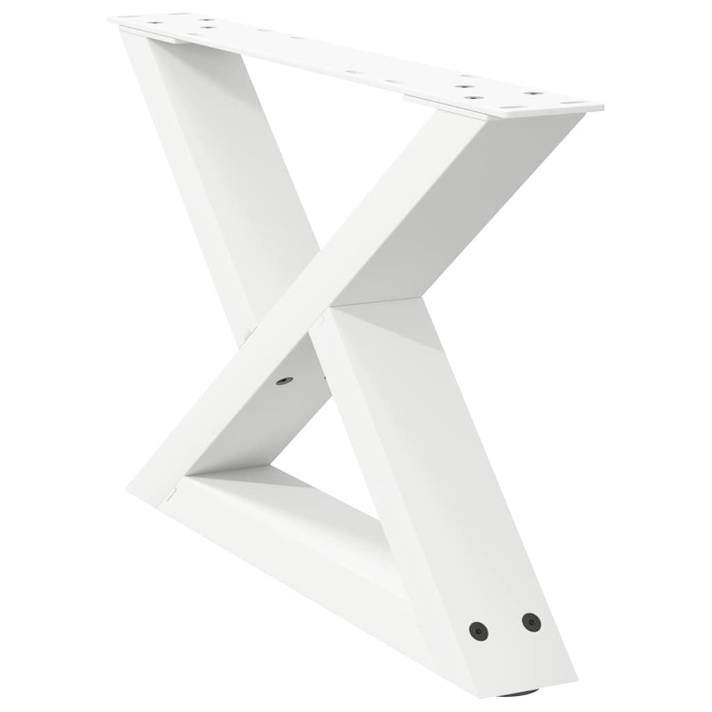 vidaXL Couchtischbeine 2 Stk. Weiß 50x(30-31,3) cm Stahl