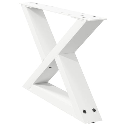 vidaXL Couchtischbeine 2 Stk. Weiß 50x(30-31,3) cm Stahl