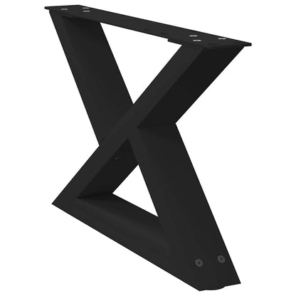 vidaXL Couchtischbeine 2 Stk. Schwarz 60x(30-31,3) cm Stahl